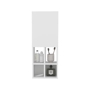 English Elm Wall Wall Cabinet with Sink 1 Door 5 Shelves White – Space-Saving Engineered Wood Bathroom Storage Unit B097P350333
