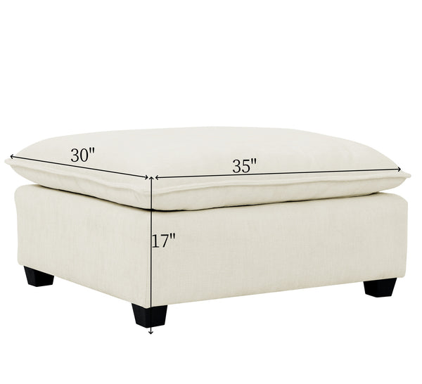 English Elm Contemporary Corner Ottoman With Vertical Channel Tufting - Soft Chenille Upholstery & Durable Design W1117P264835