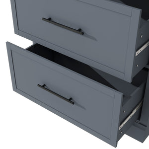 English Elm Topmax 83.7" Modern Gray Kitchen Pantry With Faux Marble Top & 5 Drawer Storage Solution N717P221575E-GIGA