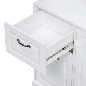 English Elm Bathroom Tall Storage Cabinet with Tilt-Out Hamper, 70.9" Linen Tower, 2 Drawers, Adjustable Shelves, White Finish N725P278420K