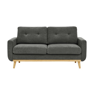 English Elm 67.7" Mid-Century Modern Tufted Upholstered Loveseat Sofa with Solid Wood Legs, Stylish Lounge Piece Gray B343P320252
