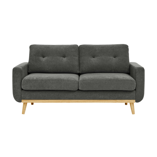 English Elm 67.7" Mid-Century Modern Tufted Upholstered Loveseat Sofa with Solid Wood Legs, Stylish Lounge Piece Gray B343P320252