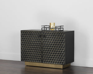 Sunpan Hive Sideboard - Handcrafted Artisan Design with Unique Honeycomb Pattern and Brass Accents Small - 41W x 18.5D x 30H