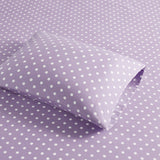 Mi Zone Polka Dot Casual Printed 100% Cotton Sheet Set MZ20-420 Purple