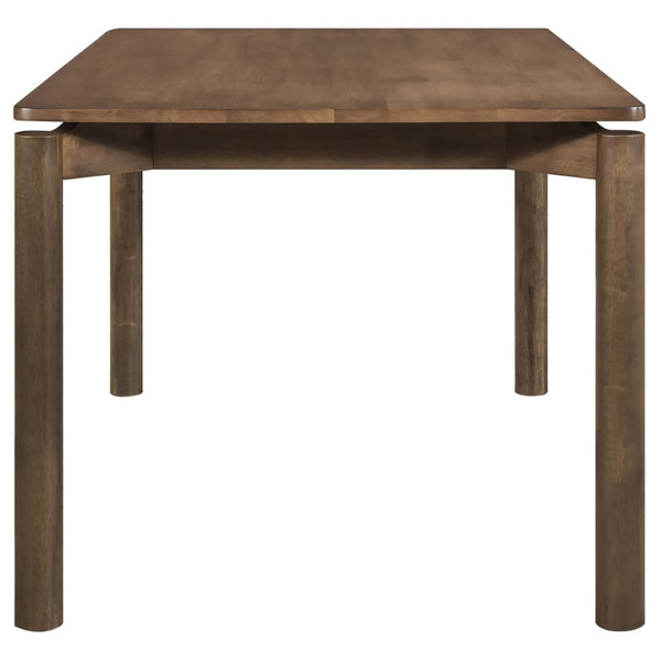 English Elm Svenstra Rubberwood Seven Piece Dining Set Mid Century Modern Seats Six Walnut B062S01763