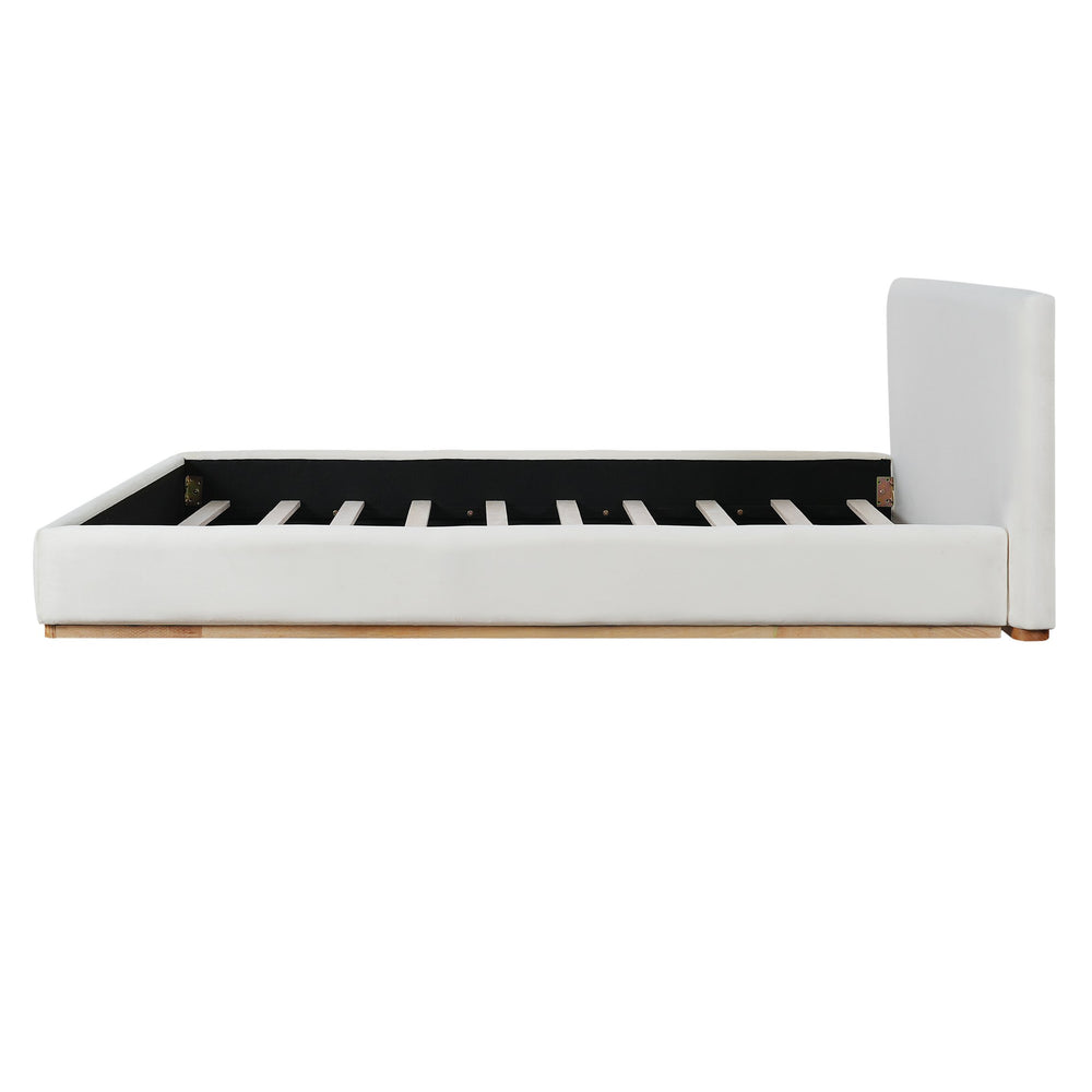 English Elm Christopher Knight Home® - Elegant Upholstered Bed For King Size, Solid Wood Frame, Soft Fabric, Modern Design, Easy Maintenance N769P293472A