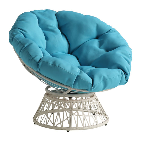 OSP Home Furnishings Papasan Chair Blue