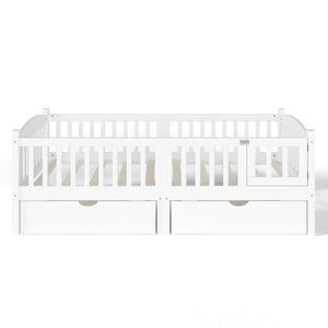 English Elm Metal Twin Over Full Bunk Bed White Steel Frame Space Saving Slat Support for Teens White W1580P383105