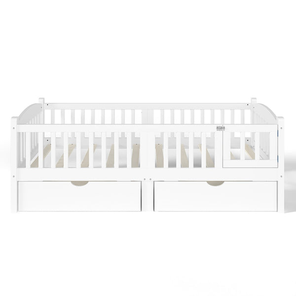 English Elm Metal Twin Over Full Bunk Bed White Steel Frame Space Saving Slat Support for Teens White W1580P383105
