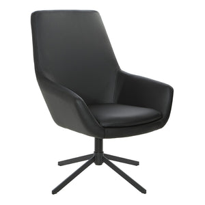OSP Home Furnishings Modern Scoop Office Chair Faux Leather Padded Seat Swivel Base for Home Workspace FL80228B-U6