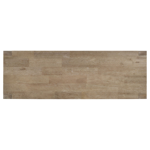 English Elm Malvika Rustic Washed Brown Wood Trestle Dining Bench, Backless Farmhouse Seat, Sturdy 47.25" Wood B062P299793