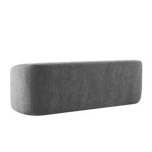 English Elm [new]86" Chenille Cloud Sofa Curved Legless 3-seater with Pocket Springs for Living Room Gray N723P404465E