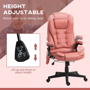 English Elm HOMCOM Executive Massage Office Chair with 6-Point Vibration, Lumbar Heat, Recline & Remote Control Red W2225P229772