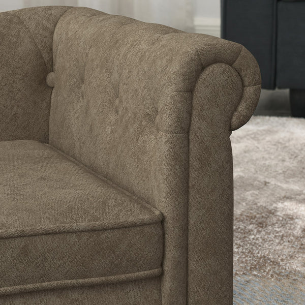 English Elm Elegant Elevated Dog Sofa Bed for Medium to Large Dogs, Durable Linen Rectangular Pet Bed, Modern Comfort and Support, 100lb Capacity Brown W487P271483