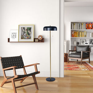 English Elm Ashcroft Furniture - Modern Floor Lamp - Sleek Vesper Design In Black & White For Cozy Living Room, Bedroom & Office Use B183P315090