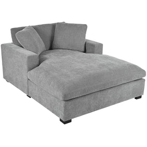 English Elm Mirod Oversized Chaise Lounge with Birch Legs Pillow Back Polyester Upholstered Seating Gray N760P196662E