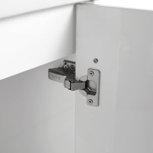 English Elm 18'' Floating Wall-Mounted Bathroom Vanity with Ceramic Sink, Soft-Close Door & Space-Saving Design Glossy White W999P236348