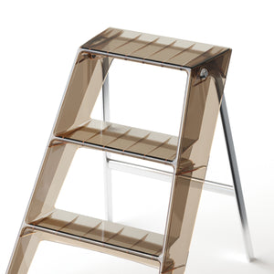 English Elm Home Foldable Ladder Frame multi-use ABS+Steel stool side table bookshelf anti-slip compact stand Transparent W3318P308250