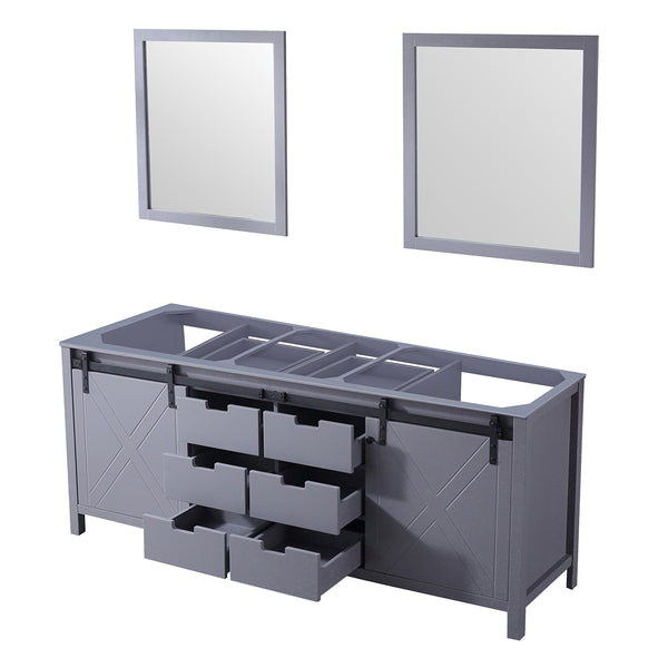 English Elm Dark Grey Double Bath Vanity 80" W X 22" D With Mirrors - Stylish Storage For Modern Bathrooms! B2731S00572
