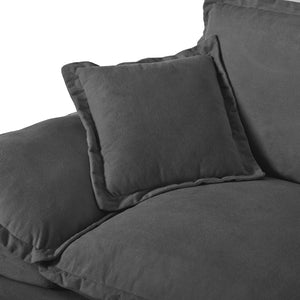 English Elm Modular U-shape Chenille Cloud Sectional with Sculptural Sailboat Arms Six Seats Grey W3163S00128