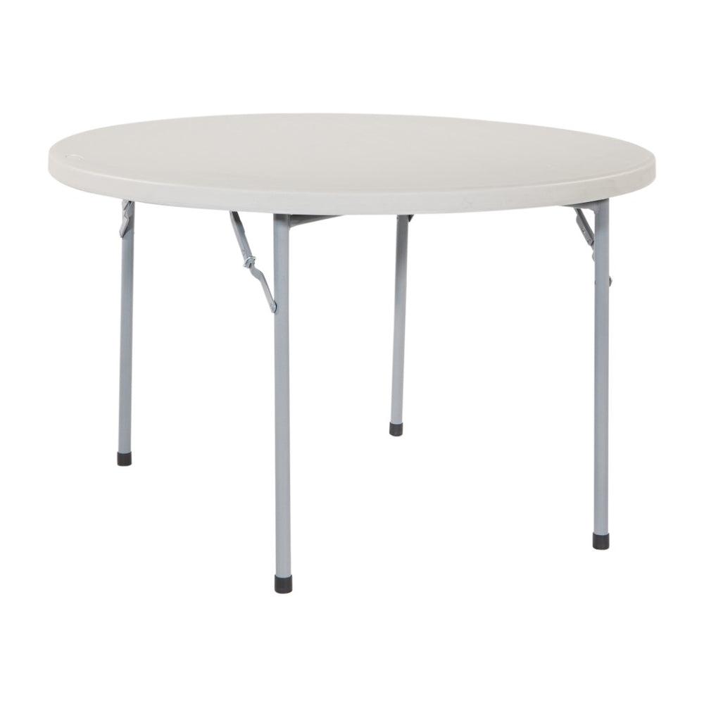 OSP Home Furnishings 48" Round Folding Table with Resin Top and Steel Frame for Parties or Workspace 48" BT48Q