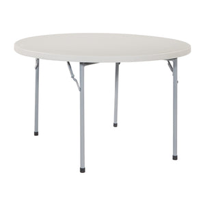 OSP Home Furnishings 48" Round Folding Table with Resin Top and Steel Frame for Parties or Workspace 48" BT48Q