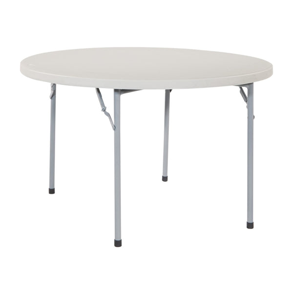 OSP Home Furnishings 48" Round Folding Table with Resin Top and Steel Frame for Parties or Workspace 48" BT48Q