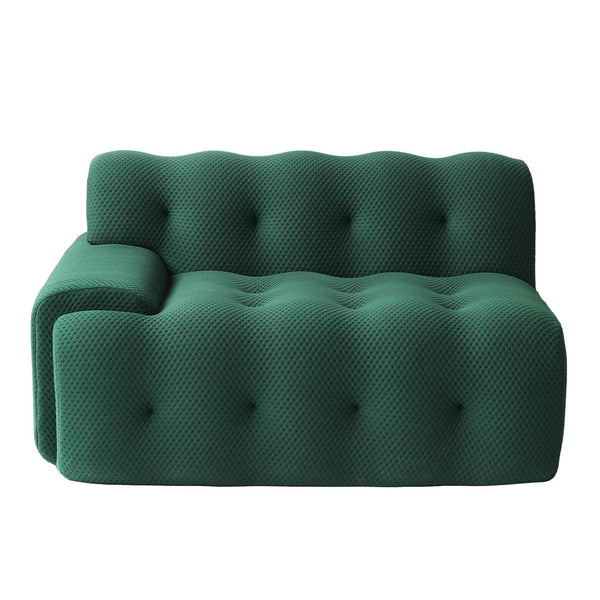 English Elm Bubble Sectional Sofa - Modern 3D-Knitted Loveseat In Green For Stylish Comfort And Relaxation B341S00017
