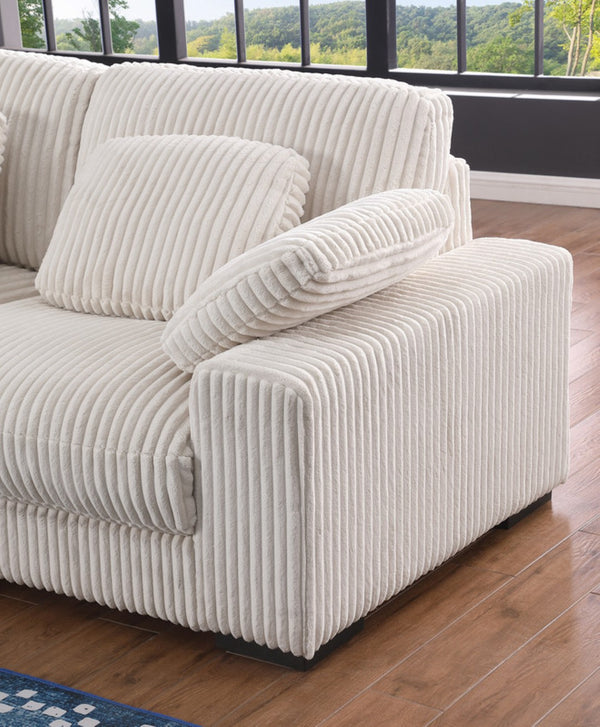 English Elm Elodie Corduroy Modular Sectional Sofa with Left Chaise for Spacious Living Rooms B2749S00262