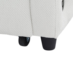 English Elm 52.8" Loveseat Sofa Pull-Out Bed with Adjustable Backrest, Tufted Chenille, 3 USB Ports & Pillows Beige N719S001710A