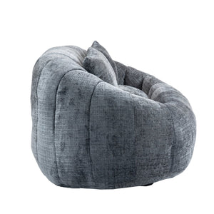English Elm Bean Bean Bag Sofa High-Density Memory Foam Two-Seater Lounger High Back Chenille Cozy Support Gray W395P181439