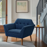 INK+IVY Newport Mid-Century Newport Wide Mid-Century Modern Lounge Chair II100-0063 Blue