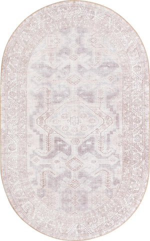 Unique Loom Timeless Paul Machine Made Medallion Rug Gray, Beige/Ivory 5' 1" x 8' 0"