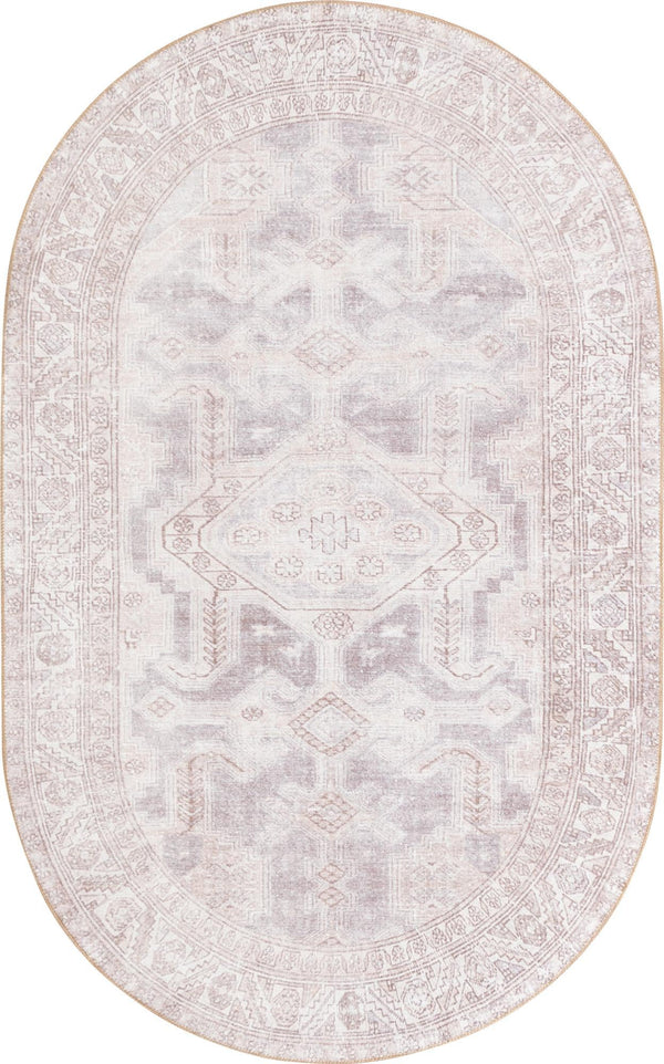 Unique Loom Timeless Paul Machine Made Medallion Rug Gray, Beige/Ivory 5' 1" x 8' 0"