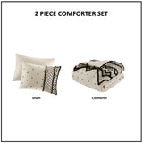 INK+IVY Marta Global Inspired 3 Piece Cotton and Flax Linen Blend Comforter Set II10-1109 Natural