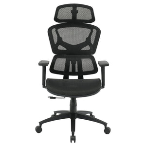 OSP Home Furnishings Mesh Back Ergonomic Manager Chair with Lumbar Support Headrest and Adjustable Armrests EMM98958HR-3