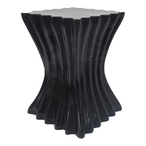 English Elm Outdoor Sculptural Wave Concrete Accent Table for Patio Pool Deck or Balcony N770P200248B
