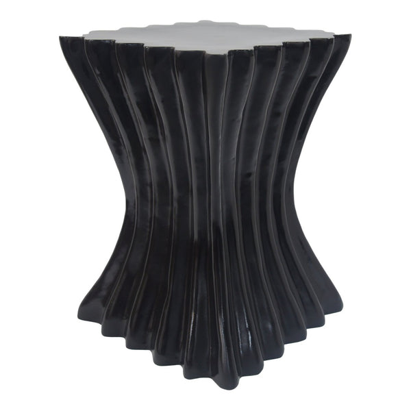 English Elm Outdoor Sculptural Wave Concrete Accent Table for Patio Pool Deck or Balcony N770P200248B
