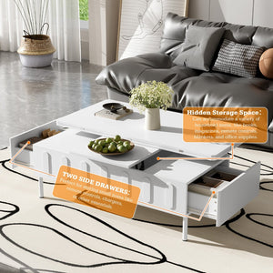 English Elm Vibe Haus Lift-Top Coffee Table With Hidden Storage, Modern Multi-Functional Design N724P292514K-GIGA