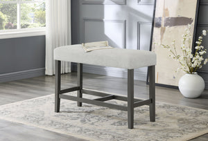 English Elm Selena 6-Piece Counter Height Dining Set With Gray Faux Marble Top & Versatile Storage Solutions B061S00943-GIGA