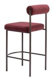 Livorno Counter Stool - Set of 2 Red & Bronze 109813 Zuo Modern