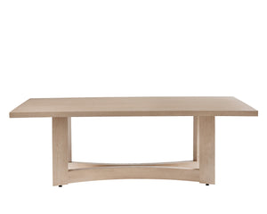 Sunpan Arezza 90.5" Sculptural Dining Table in Light Wash Oak - Scandinavian Design for Modern Homes