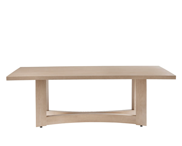 Sunpan Arezza 90.5" Sculptural Dining Table in Light Wash Oak - Scandinavian Design for Modern Homes