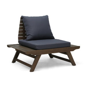 English Elm Christopher Knight Home® - Aticus Acacia 4-Person Outdoor Seating Group with Water-Resistant Cushions, Dark Grey Slatted Style 63744-2_63745_63747_65811DGRY