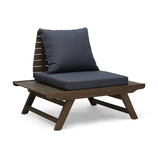 English Elm Christopher Knight Home® - SEDONA Acacia Wood Slatted Club Chair with Wide Seats, Water-Resistant Cushions for Patio Comfort DARK GREY 40.25 L x 32 W x 10.75 H 63744.00DGRY
