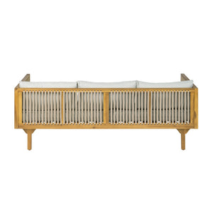 English Elm 2-piece Acacia Wood Outdoor Daybed and Coffee Table Set Resort Coastal Style N770P378689L_N770P354675L