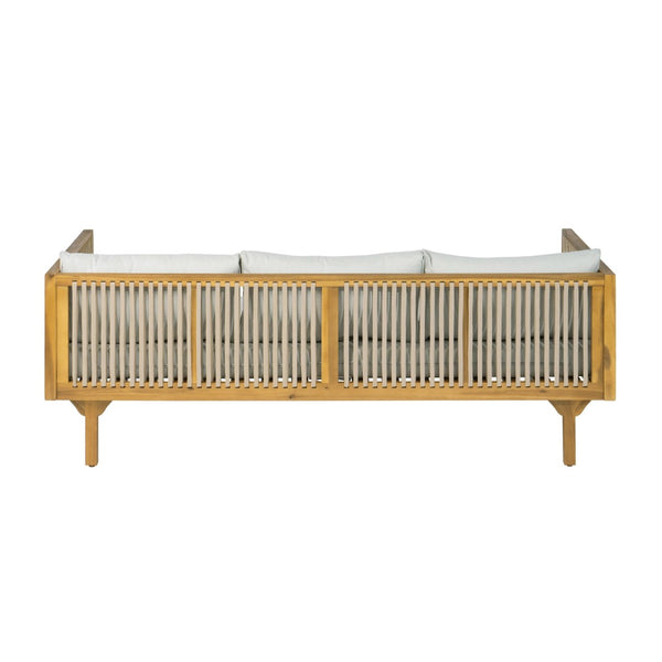 English Elm 2-piece Acacia Wood Outdoor Daybed and Coffee Table Set Resort Coastal Style N770P378689L_N770P354675L