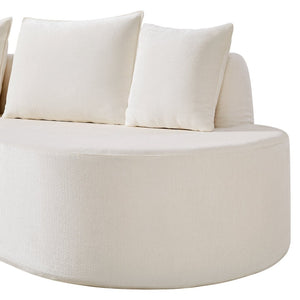 English Elm 138.6" Curved Modular Sectional Sofa Low Profile High Density Foam Living Room Lounge Beige N767P366006B