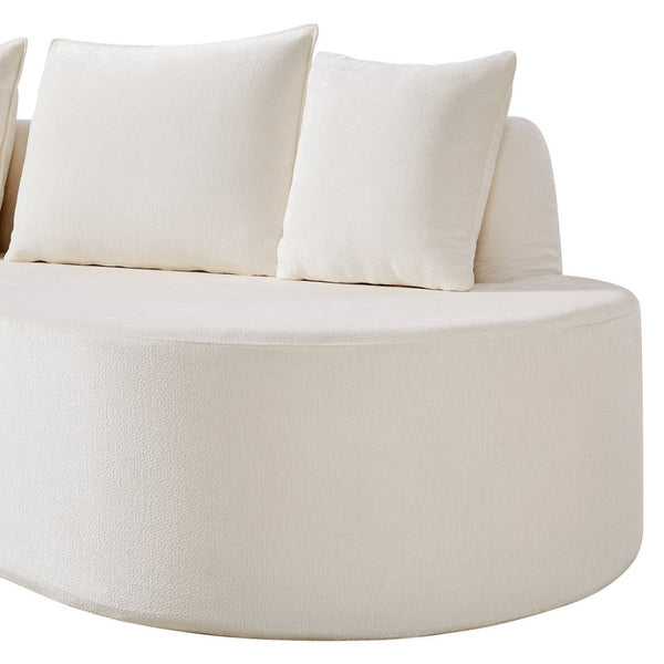 English Elm 138.6" Curved Modular Sectional Sofa Low Profile High Density Foam Living Room Lounge Beige N767P366006B