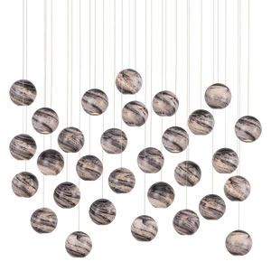 Palatino Rectangular Multi-Drop Pendant Light - Stunning Blue Glass Shades with Contemporary Style